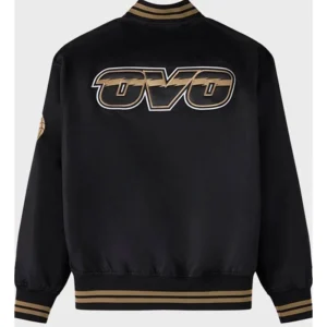 Toronto Raptors Black And Gold Varsity Jacket Back