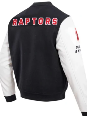 Toronto Raptors Black And White Wool Jacket Back