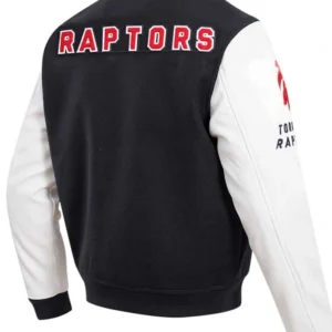 Toronto Raptors Black And White Wool Jacket Back