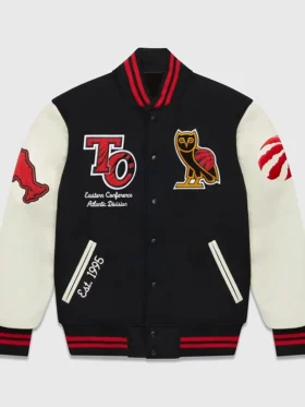 Toronto Raptors Black And White Wool Varsity Jacket