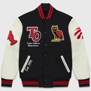 Toronto Raptors Black And White Wool Varsity Jacket