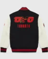 Toronto Raptors Black And White Wool Varsity Jacket Back