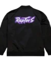 Toronto Raptors Black Satin Bomber Jacket Back