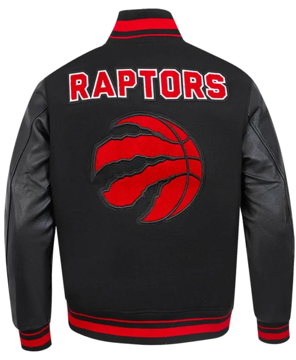 Toronto Raptors Black Wool Varsity Jacket Back