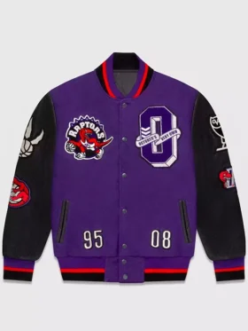 Toronto Raptors Purple Letterman Wool Varsity Jacket
