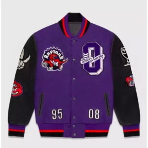 Toronto Raptors Purple Letterman Wool Varsity Jacket