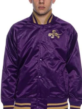 Toronto Raptors Purple Satin Bomber Jacket