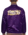 Toronto Raptors Purple Satin Bomber Jacket Back