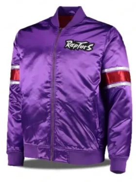 Toronto Raptors Purple Zipper Bomber Jacket