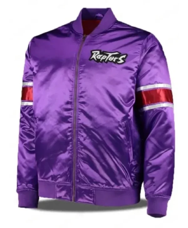 Toronto Raptors Purple Zipper Bomber Jacket