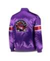 Toronto Raptors Purple Zipper Bomber Jacket Back