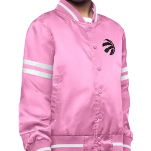 Toronto Raptors Satin Pink Bomber Jacket