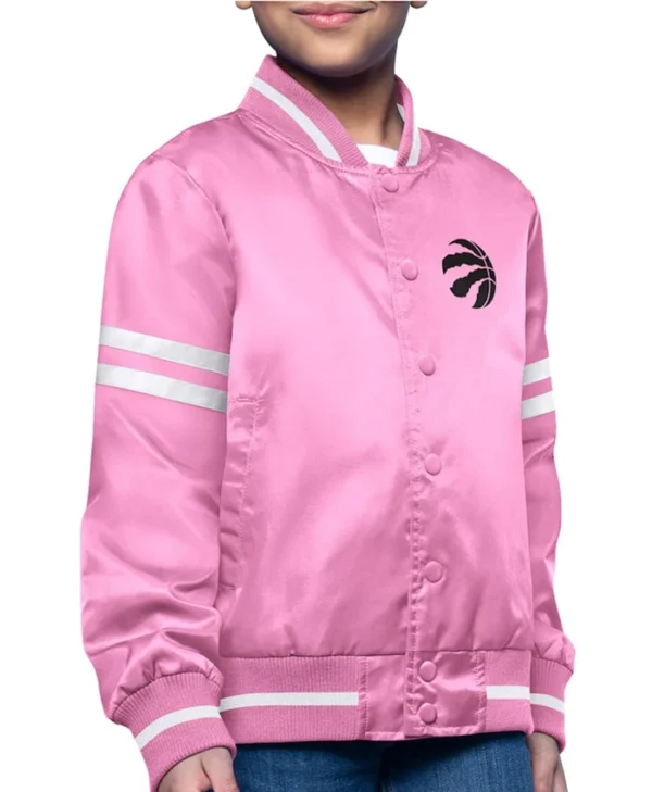 Toronto Raptors Satin Pink Bomber Jacket