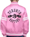 Toronto Raptors Satin Pink Bomber Jacket Back