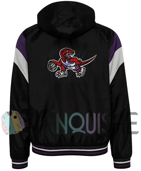 Toronto Raptors Starter Bomber Vintage Hooded Jacket back