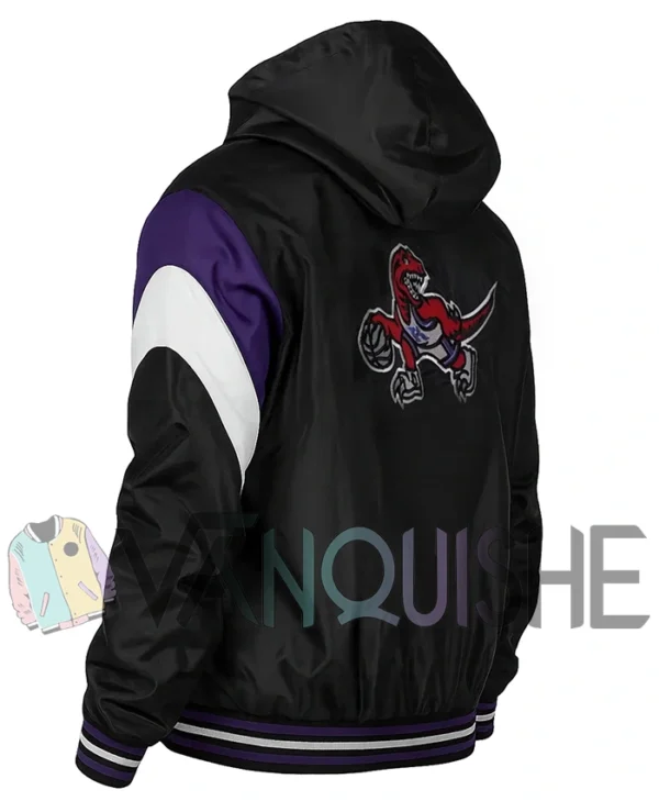 Toronto Raptors Starter Bomber Vintage Hooded Jacket left back