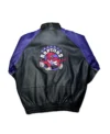 Toronto Raptors Vintage Leather Zipper Jacket Back