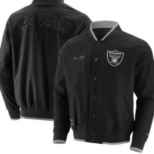 Trantow Las Vegas Raiders Black Wool Varsity Jacket