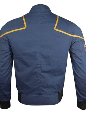 Treutel Indianapolis Colts Blue Full Snap Bomber Jacket Back