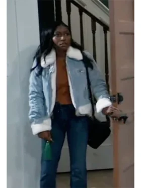 Trina Robinson General Hospital Denim Shearling Jacket