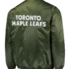 Trycia Dare Toronto Maple Leafs Green Satin Varsity Jacket Back