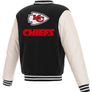 Two Tone Wool and Leather KC chiefs varsity jacket For Sale