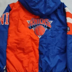 Vintage Knicks Blue And Orange Starter Jacket Back