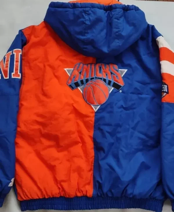Vintage Knicks Blue And Orange Starter Jacket Back