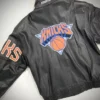 Vintage New York Knicks Leather Jacket back