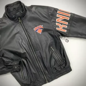 Vintage New York Knicks Leather Jacket front
