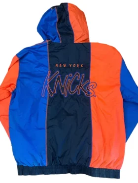 Vintage New York Knicks Starter Pull Over Jacket Back