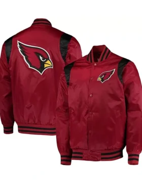 Vintage Starter Arizona Cardinals Red Satin Bomber Jacket 