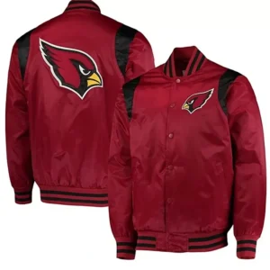 Vintage Starter Arizona Cardinals Red Satin Bomber Jacket 