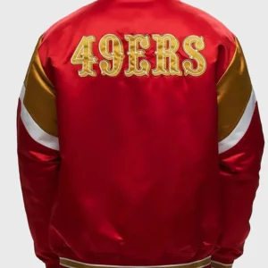 Werner San Francisco 49ers Red Satin Jacket Back