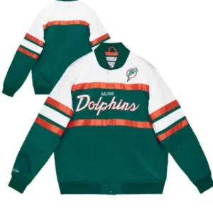 Whitney Lindgren Miami Dolphins Satin Varsity Jacket