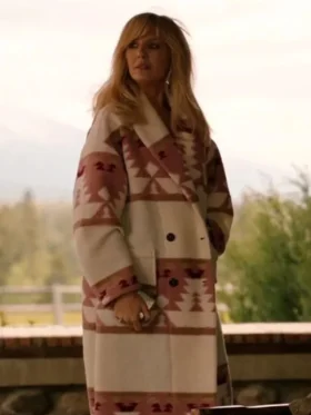 Yellowstone S05 Beth Dutton Pink Printed Coat