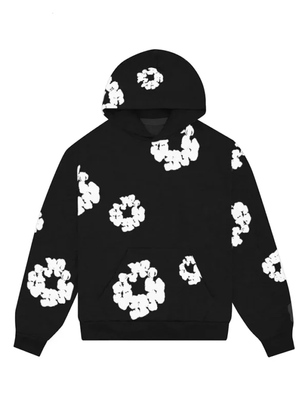York Denim Tears Black Cotton Wreath Hoodie