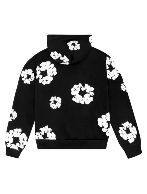 York Denim Tears Black Cotton Wreath Hoodie Back