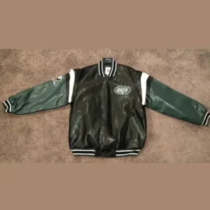 Zachariah NFL New York Jets Black Leather Jacket