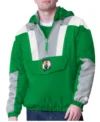 boston celtics pullover half zip hooded impact jacket