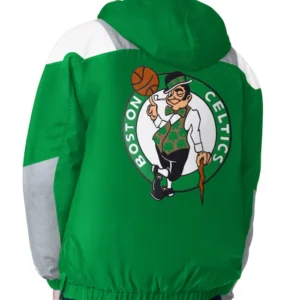 boston celtics pullover half zip hooded impact jacket back
