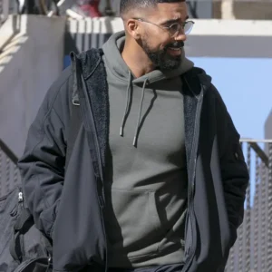 Abbott Elementary S04 Matthew Law Black Hooded Jacket Front