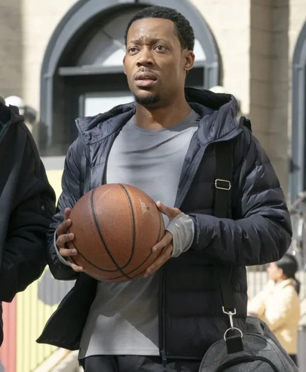 Abbott Elementary S04 Tyler James Williams Black Puffer Jacket Front