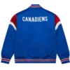 Aileen Montreal Canadiens Heavyweight Royal Satin Varsity Jacket Back