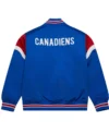 Aileen Montreal Canadiens Heavyweight Royal Satin Varsity Jacket Back