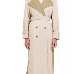 Aisha Dee Apple Cider Vinegar Beige Trench Coat For Sale