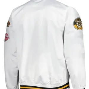 Aiyana Boston Bruins Hometown LW White Satin Jacket Back