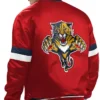 Amani Home Game Florida Panthers Red Satin Jacket Back