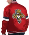 Amani Home Game Florida Panthers Red Satin Jacket Back