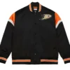 Anaheim Ducks Black Full Snap Bomber Jacket